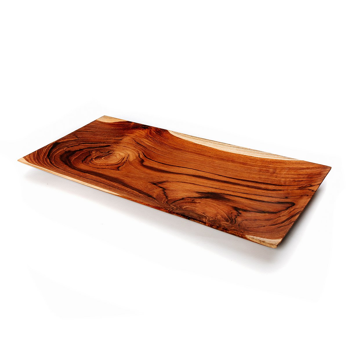 Teak Wood Sushi Plate – Natural Root Serving Tray, Large