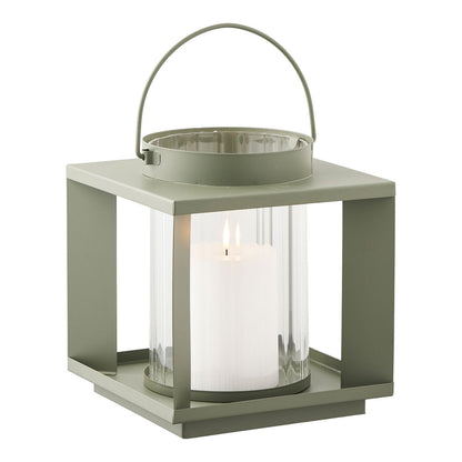 Metal and Glass Lantern - Green Lohals Lantern 18x18x20.5 cm