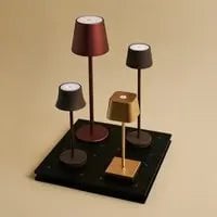 Combi Set Professional | 4 x De Pijp Mini Mocha Brown Rechargeable Table Lamps & 1 x Amstel Charging Station