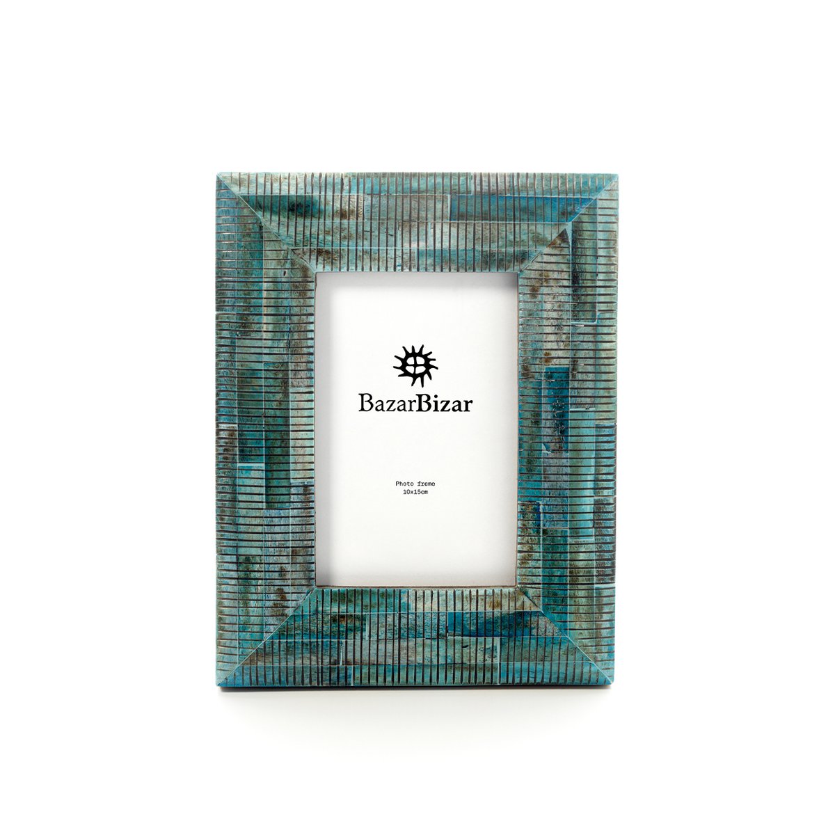 Buffalo Bone Photo Frame - Turquoise Ocean Ripple, 10x15 cm