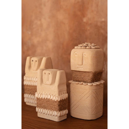 Sandstone Sumba Stone Statue - Hand-Carved Indonesian Decor, Medium