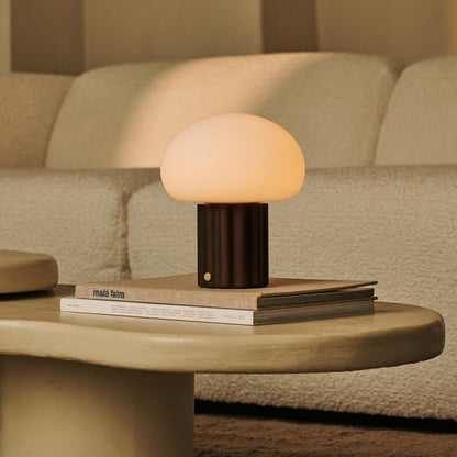 Jord Dark Brown Rechargeable Table Lamp | Cordless, Unique & Up to 100 Hours of Light