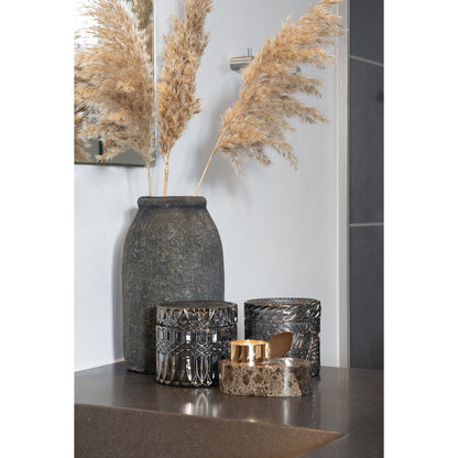 Glass Jars - Smoked Decorative Jars, Ø9x8.5 cm - Set of 2