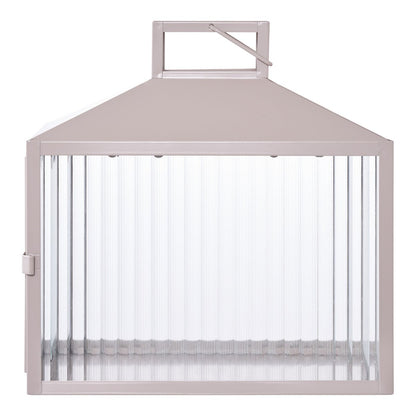 Lucca Laterne - Beige/Grau, Metall/Glas, 26,5x13x26,5 cm