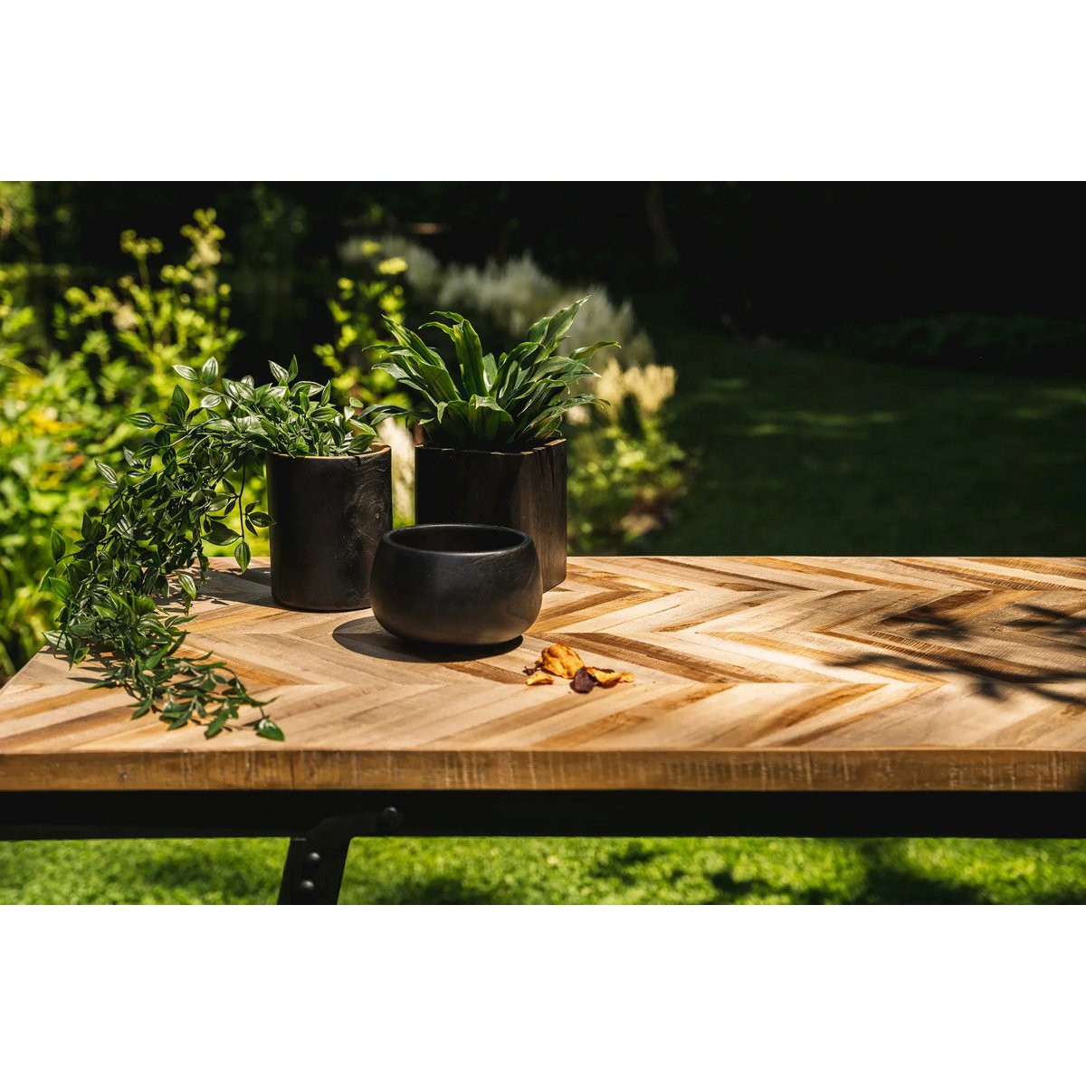 Teak Vase Holder Square - The Bondi Holder #2 - Black