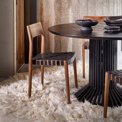 Freya dining room chair black leather