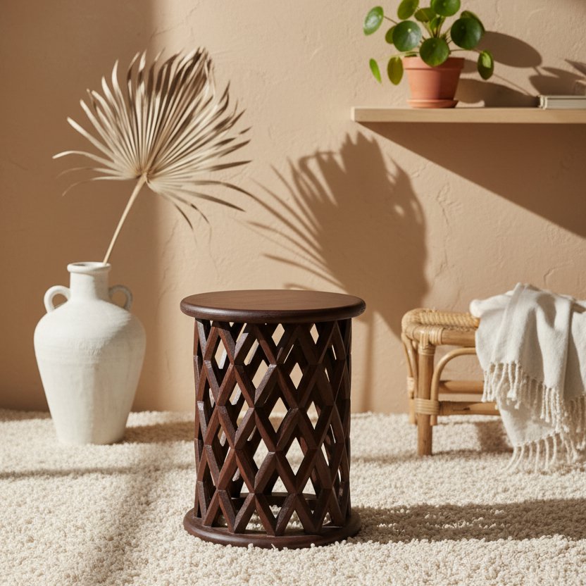Mango Wood Stool Side Table - Palau Sustainable Design