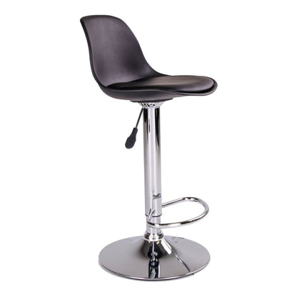 PU Leather Bar Stools - Black Trondheim Set of 2, Adjustable Height
