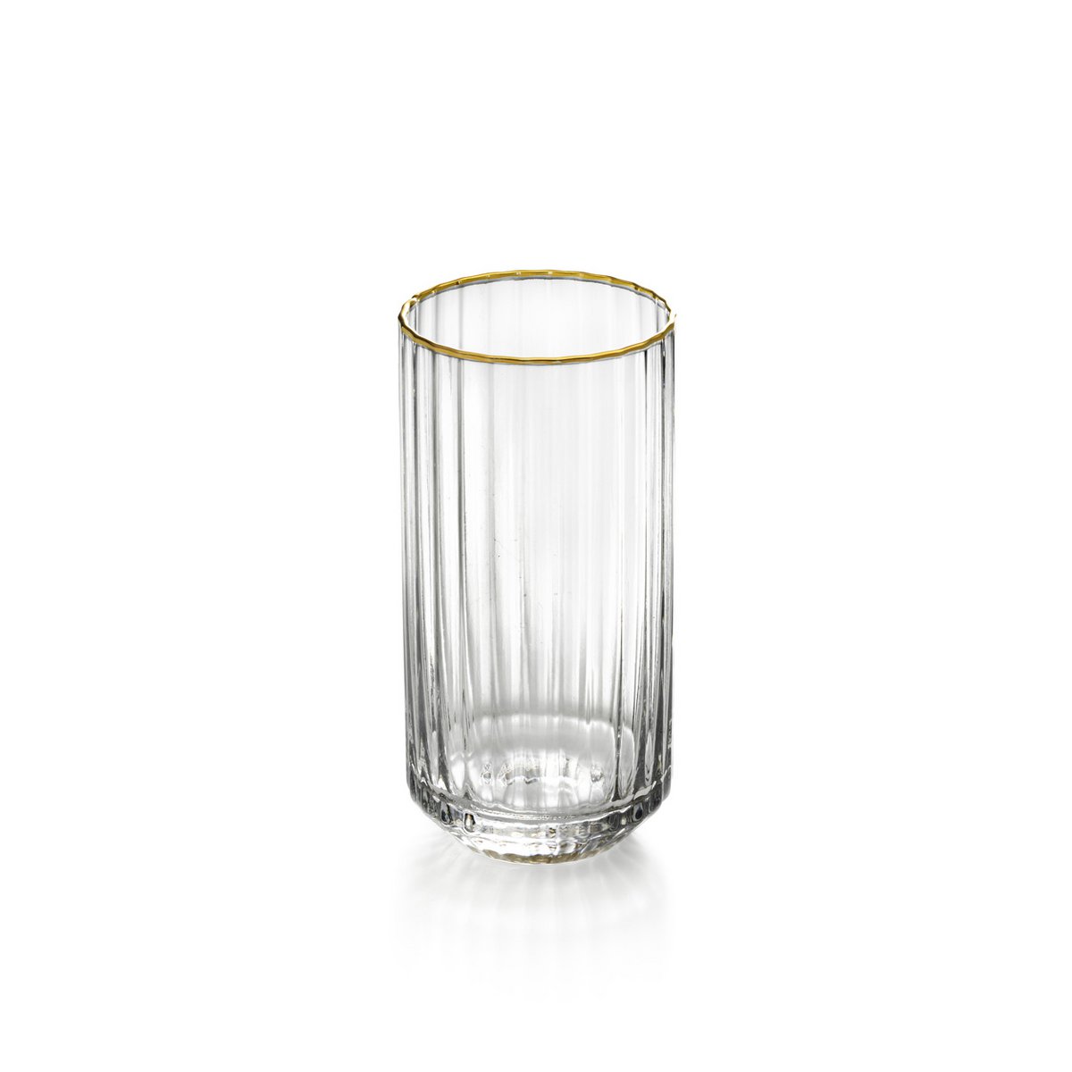 Recycled Glass Highball Glass - Golden Rim Long Drink