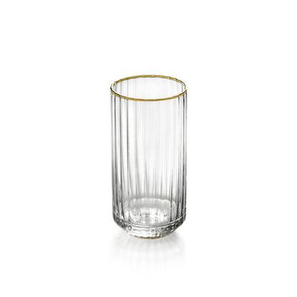 Recycled Glass Highball Glass - Golden Rim Long Drink