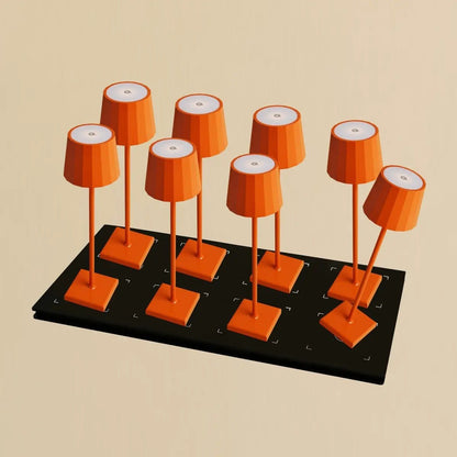 Combi Set Professional | 8 x Wouter Blossom Orange Rechargeable Table Lamps & 1 x Central Station Charging Station