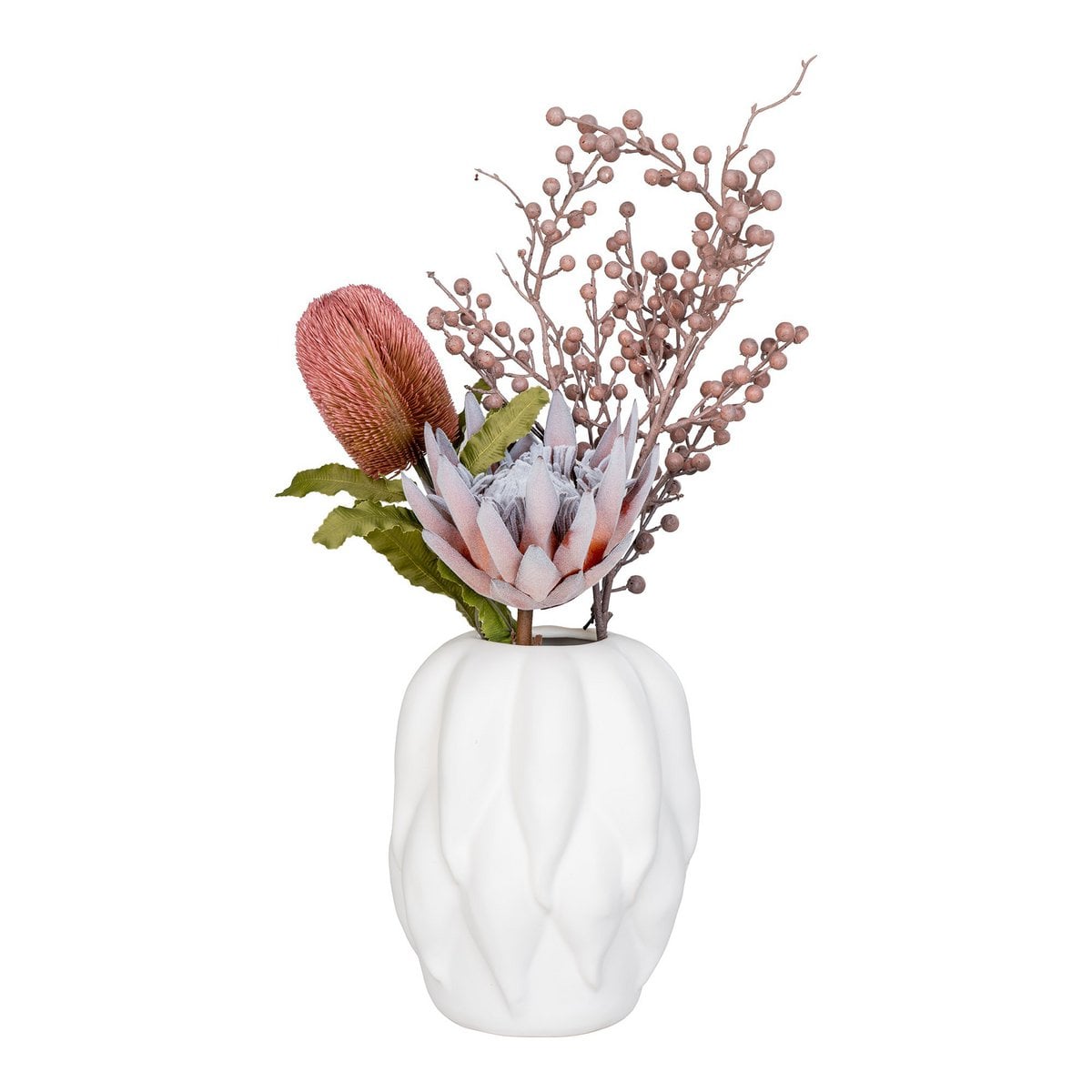 Ceramic Vase - Beige Decorative Vase, 19.5x19.5x26 cm