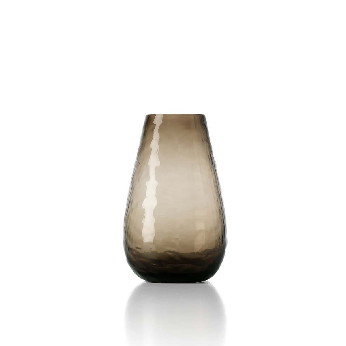 Recycled Glass Vase - Brown Organic Shape Vase - Medium Size