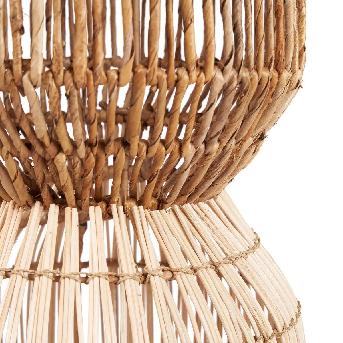 Rattan Pendant Light - Natural Banana Leaf Weave - Large