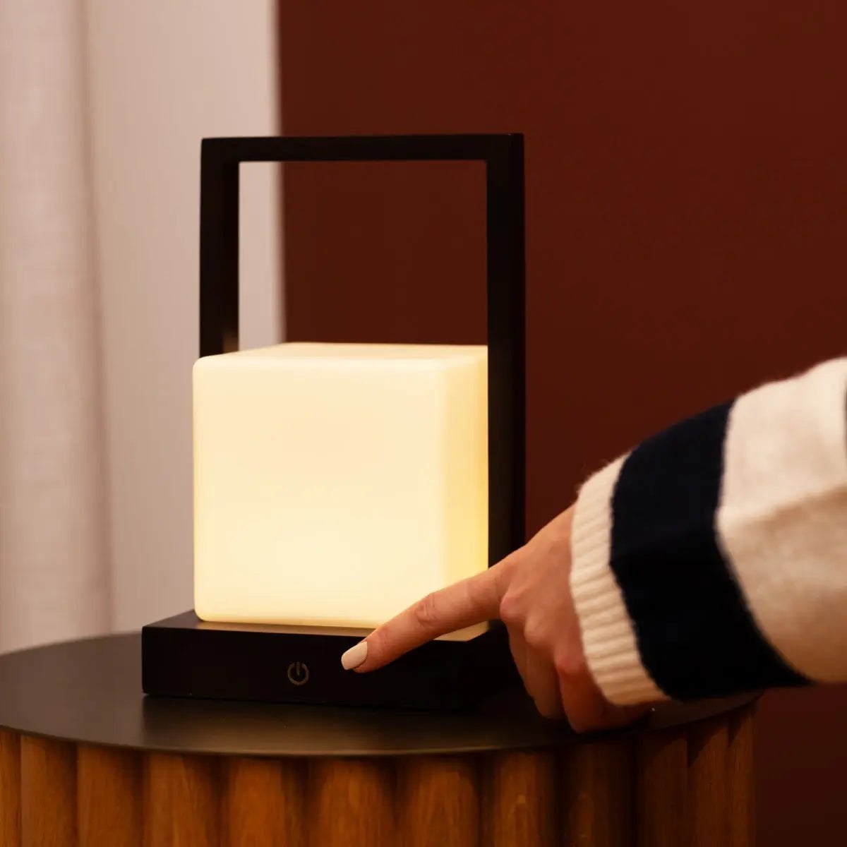 Cordless Table Lamp - Dark Brown Rechargeable Dimmable