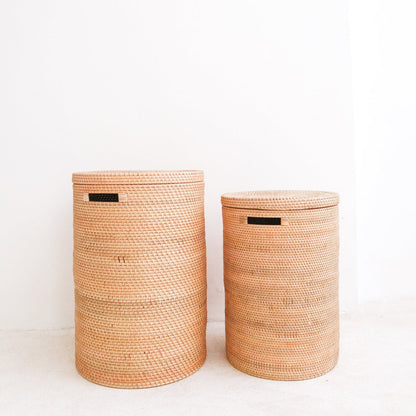 Rattan Laundry Basket with Lid – Handmade Storage Basket SARI