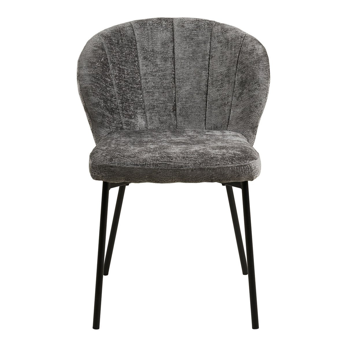 Roanne Dining chair, grey, black legs, HN1319 - Set of 2
