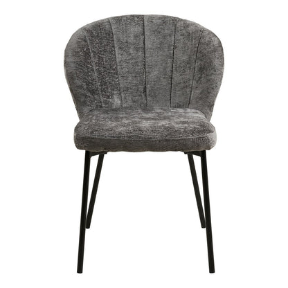 Roanne Dining chair, grey, black legs, HN1319 - Set of 2