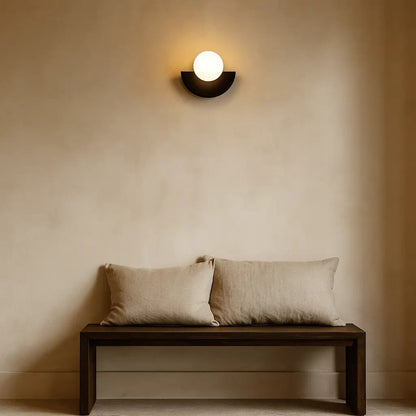 Kane Black Cordless Wall Light – Rechargeable Wood & Glass Lamp