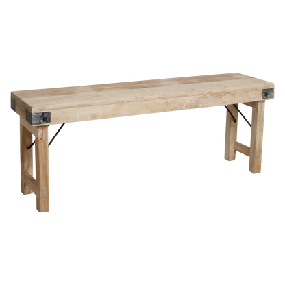 Limewash Folding Dining Bench – Rustic Seating, 120/160 cm