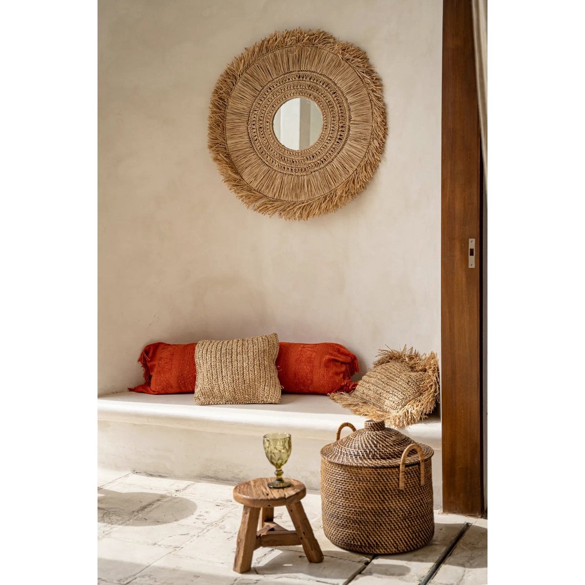 Rattan Basket with Handles - Colonial Style | Bazar Bizar