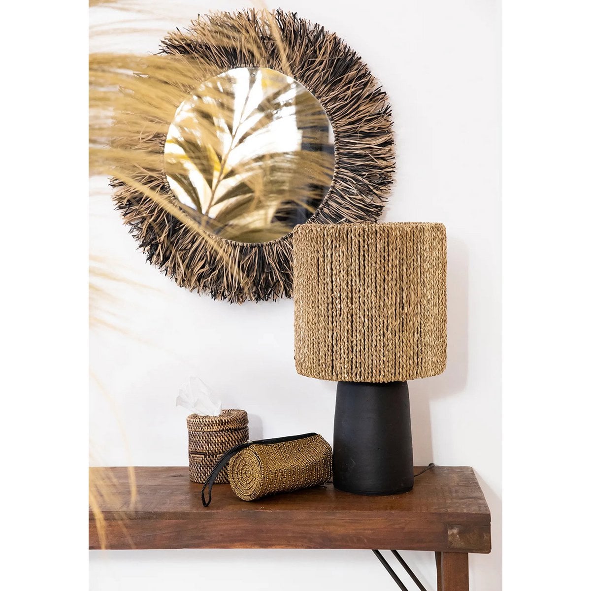 Rattan Tissue Box Cover - Natural Brown