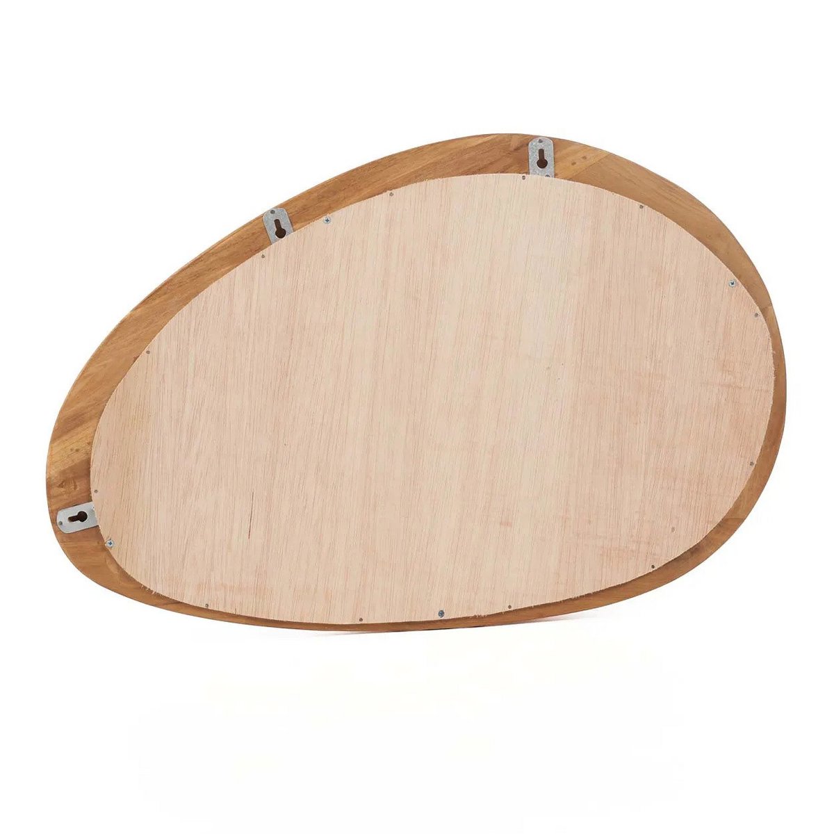Teak Wood Wall Mirror - Organic Style, Natural Finish - Medium