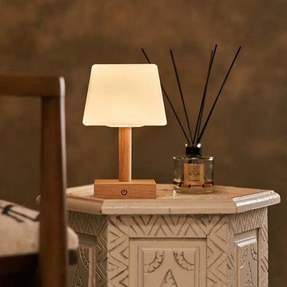 Tommy Light Brown Wooden Table Lamp | 3 Light Modes, Elegant & Sustainable