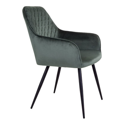 Silla de comedor Harbo - Terciopelo, acero, verde - Juego de 2