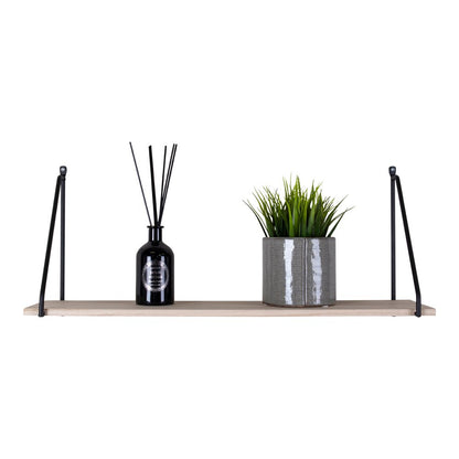 Arnhem Shelf - Steel, Wood, Black/Natural - 65x17x27 cm
