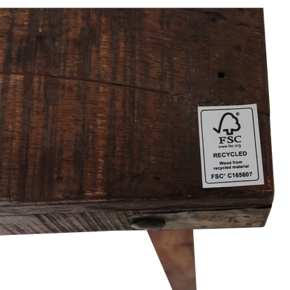 Foldable Brown Dining Table – Recycled Hardwood & Iron Legs
