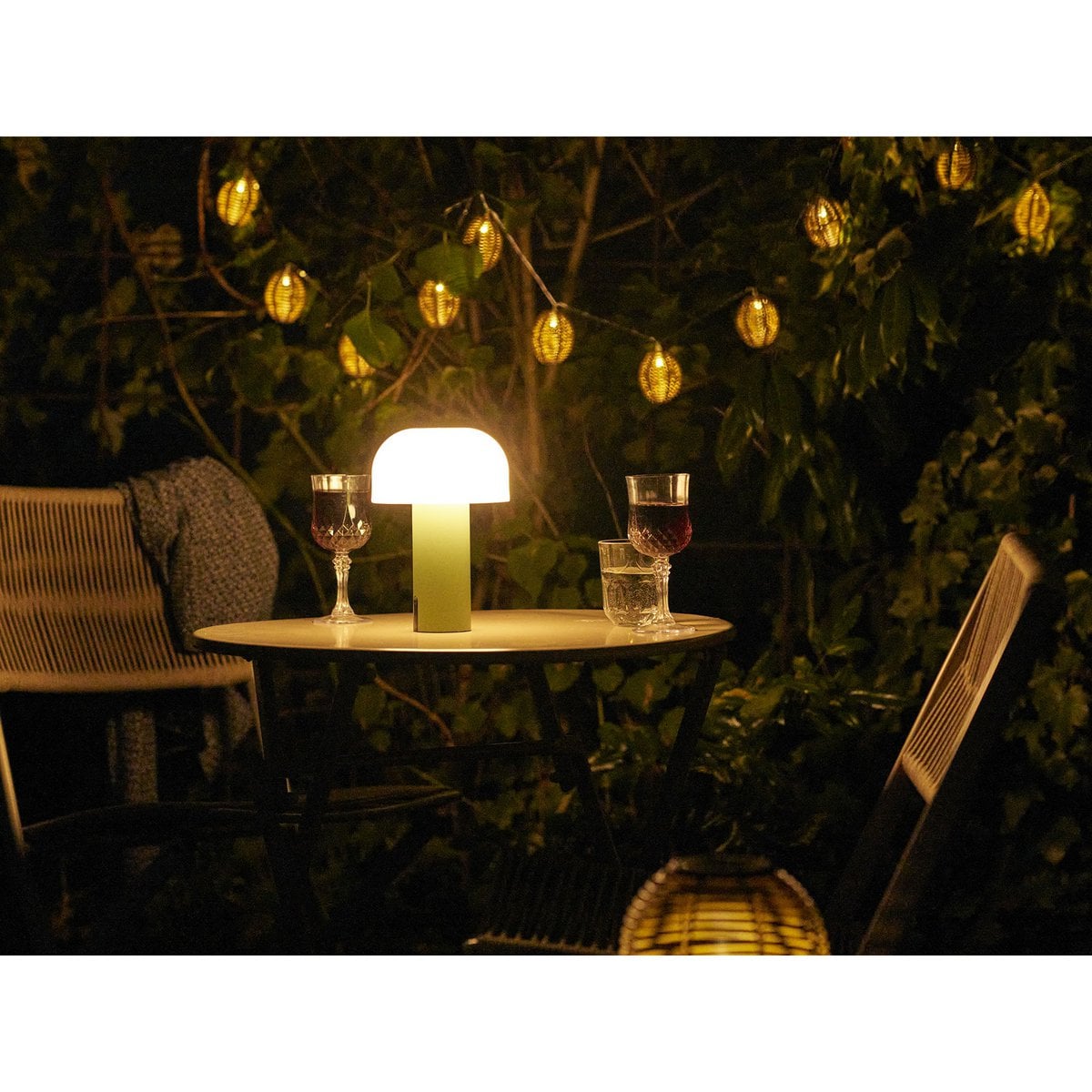 LED Table Lamp – Rechargeable White & Green Accent Light