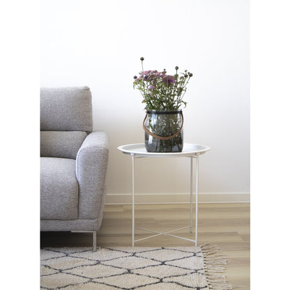 Bastia Side Table - Steel, White - Ø47x50 cm