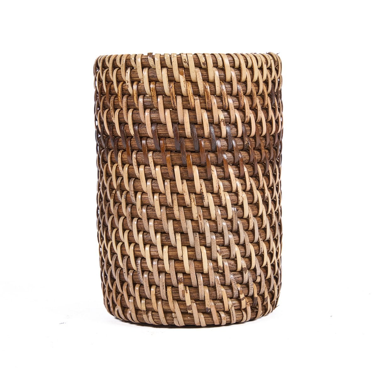 Rattan Tooth Brush Holder - Natural Brown Colonial Style