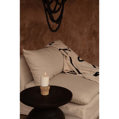 Teak Wood Tea Light Candle Holder – Black Candle Pin