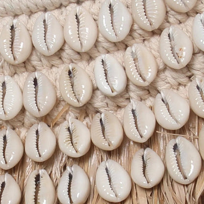 Raffia Cowrie Mirror – Natural White Coastal Accent Mirror