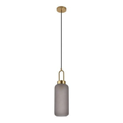 Luton Pendant - Brass, Mat Smokey Glass, Ø13 cm, 150 cm Fabric Cord