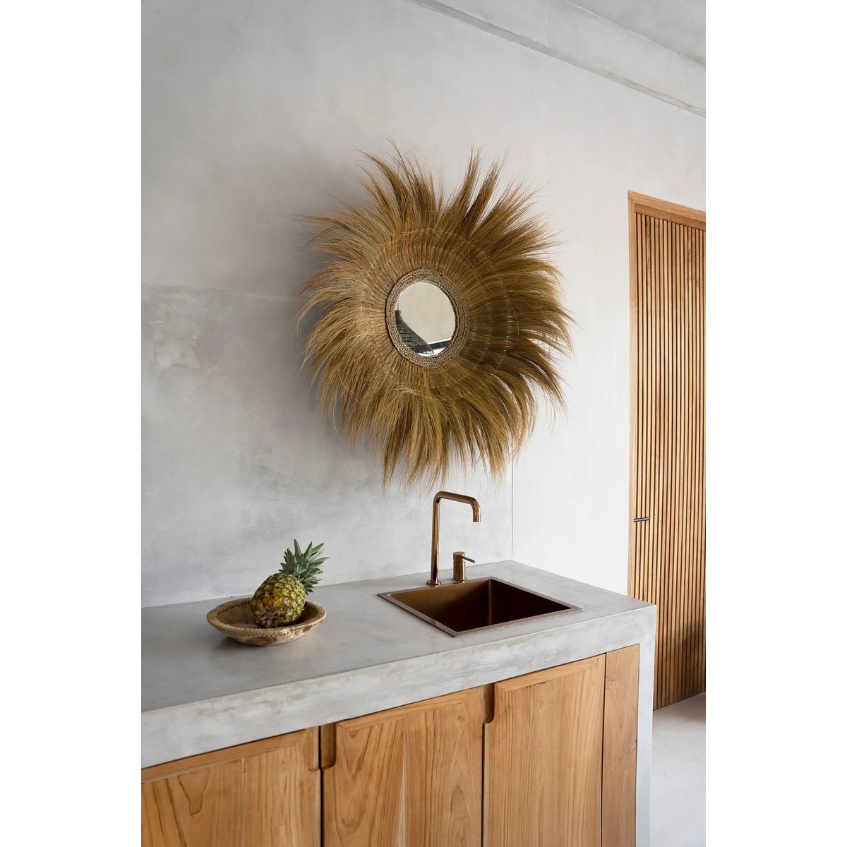 Dried Grass Sunken Forest Mirror - Natural