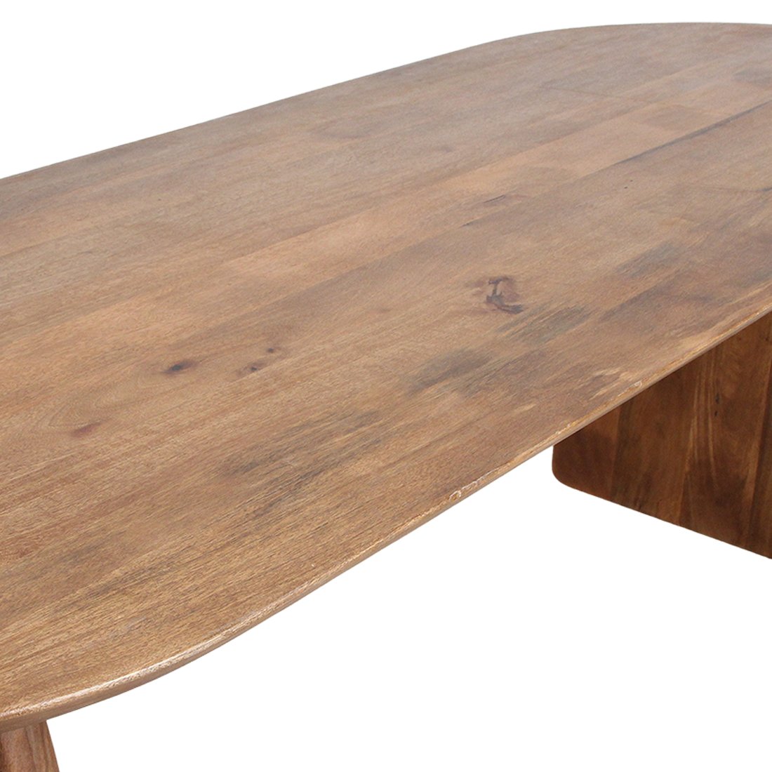 Mango Wood Dining Table - Brown Bullnose Edge | Raw Materials