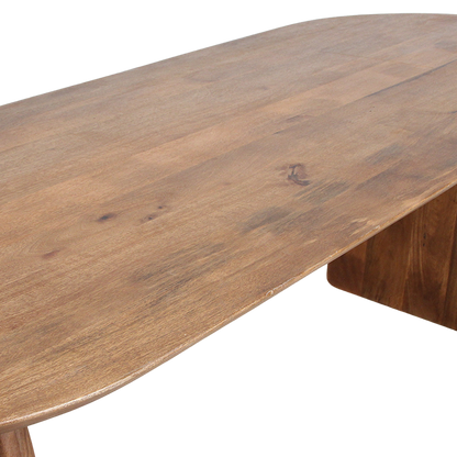 Mango Wood Dining Table - Brown Bullnose Edge | Raw Materials