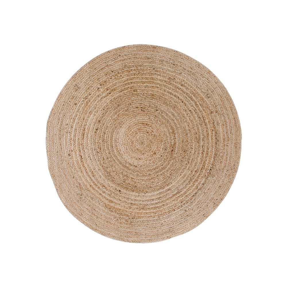 Jute Area Rug - Braided Natural Round Rug, 90cm