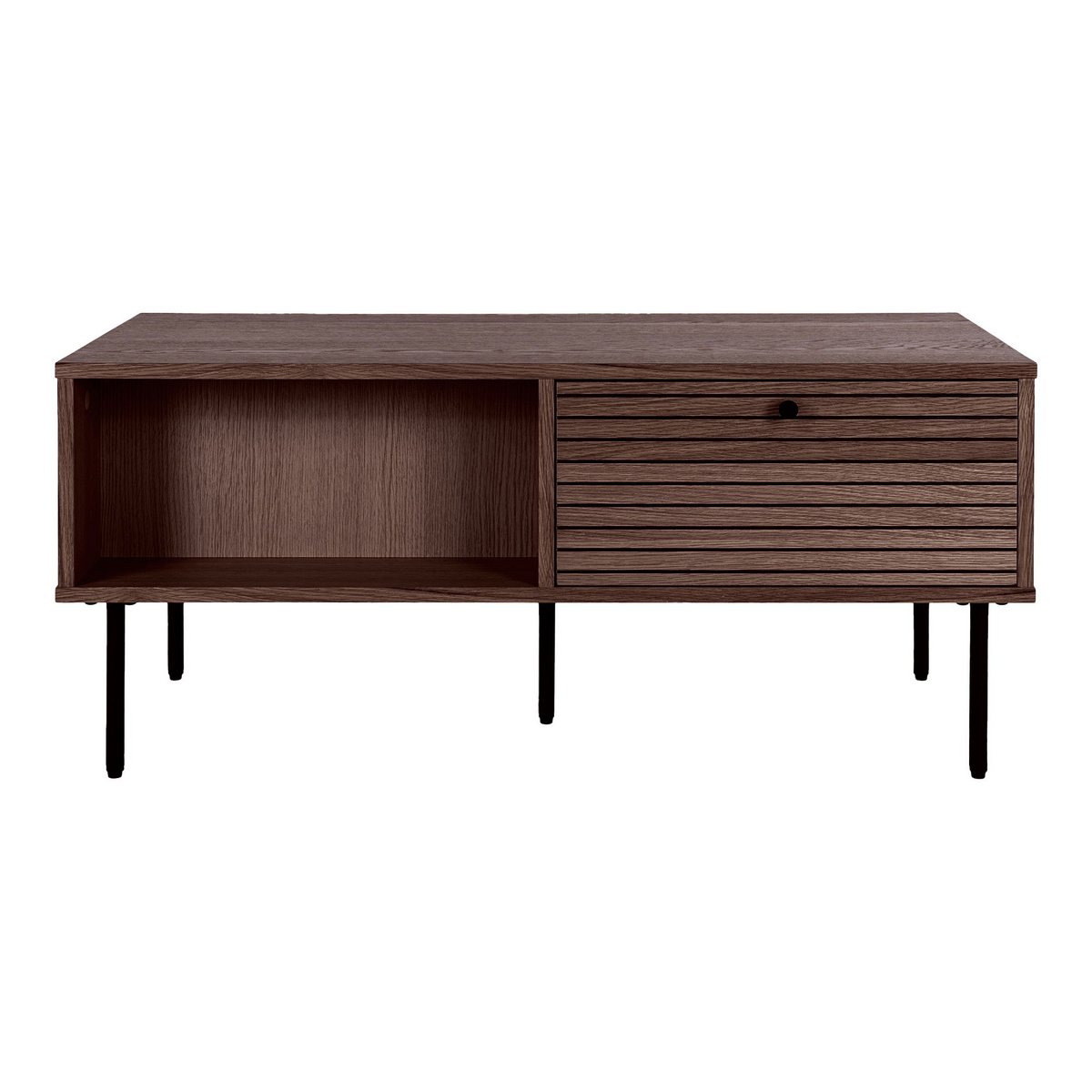 Smoked Oak Coffee Table with Drawers - Kyoto Style, 50x100 cm