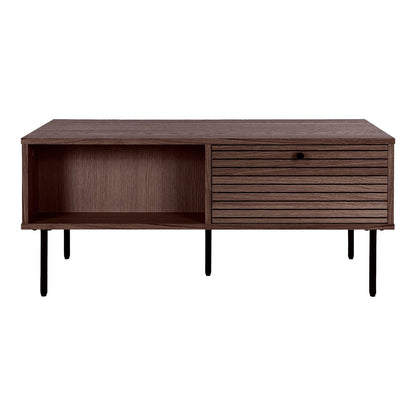 Smoked Oak Coffee Table with Drawers - Kyoto Style, 50x100 cm