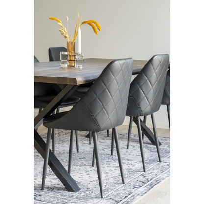 Chenille Area Rug - Black and White Havana Pattern, 160x230 cm