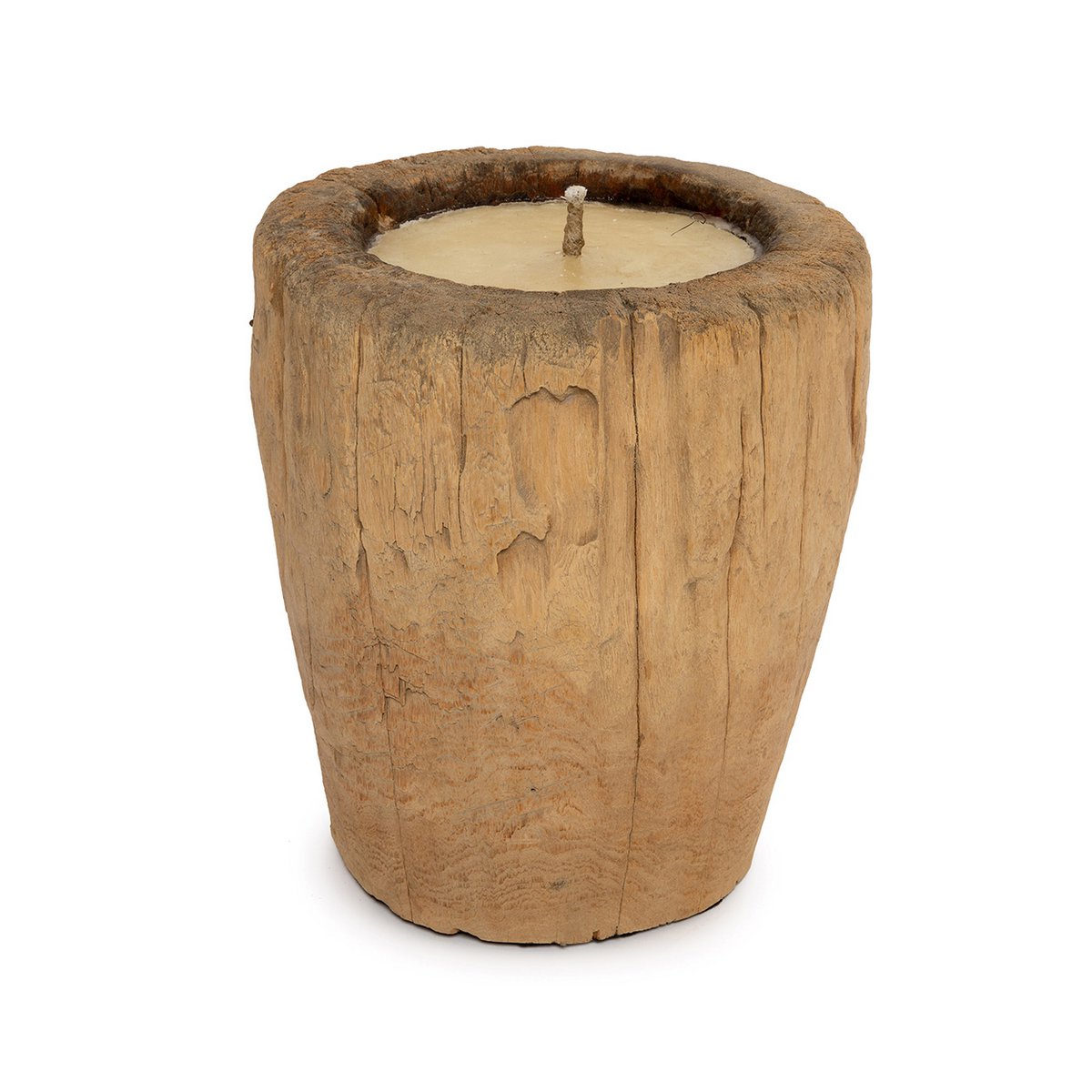 Natural Wood Candle Trunk - Handcrafted Tea Light Holder