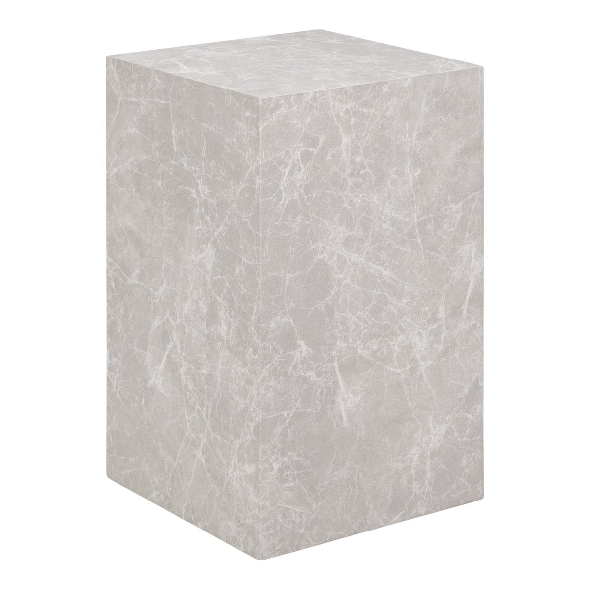 Prague Side Table - Marble, Wood, 30x30x50 cm
