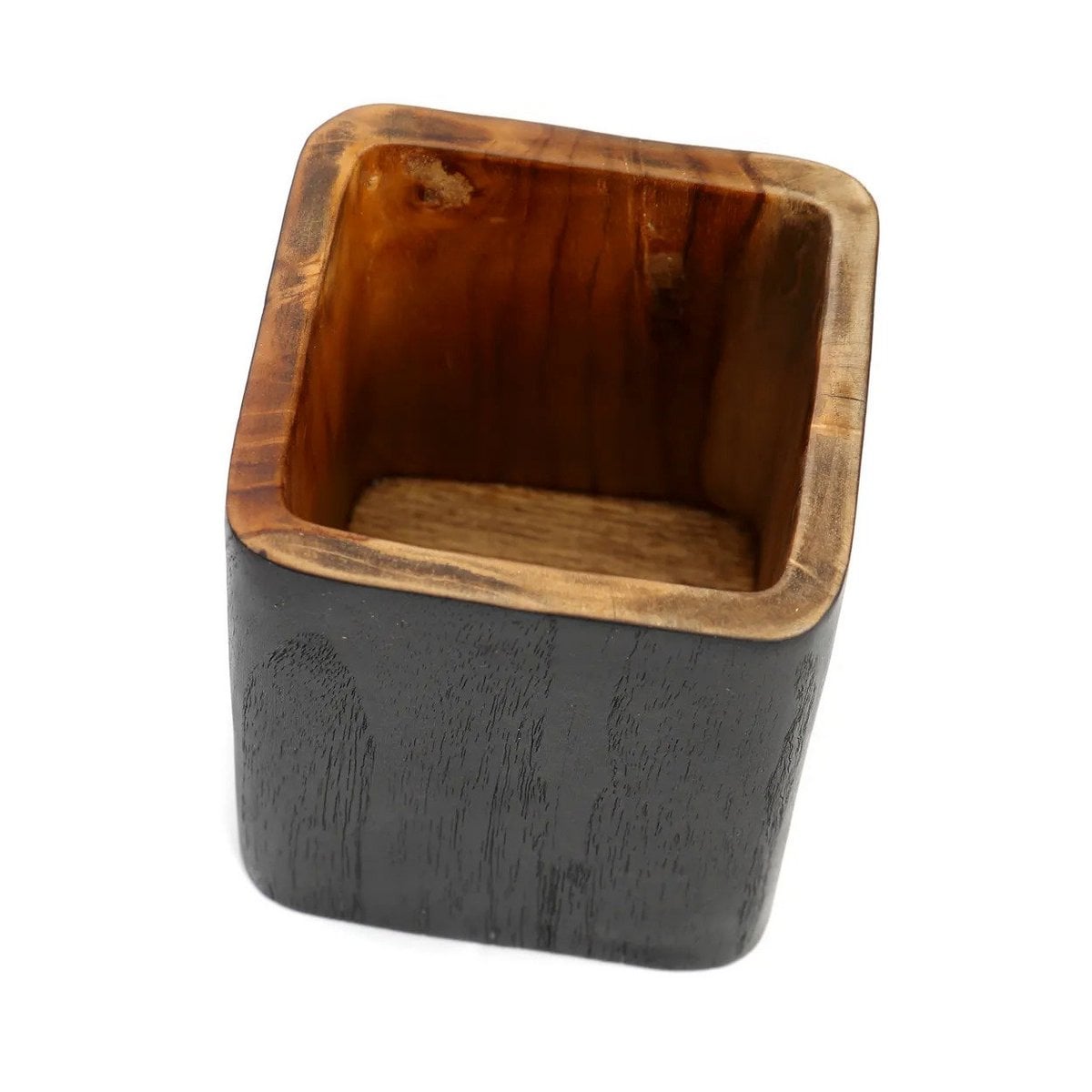 Teak Vase Holder Square - The Bondi Holder #2 - Black