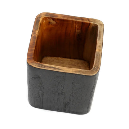 Teak Vase Holder Square - The Bondi Holder #2 - Black