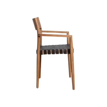 Freya dining room chair with armrest black