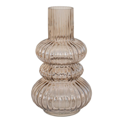 Vase - Smoked, Mouth Blown Glass, Ø15x25 cm